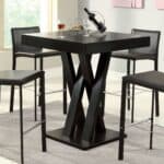 Modern Square Bar-Height Dining Table in Dark Cappuccino Finish