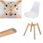 Modern White Shell Dining Chairs Beechwood Legs Upholstered Seats (Set of 4)