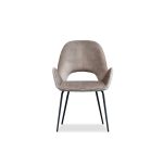 DOLCE Taupe Fabric Dining Chair Black Steel Base 8 DOLCE Taupe Fabric Dining Chair Black Steel Base