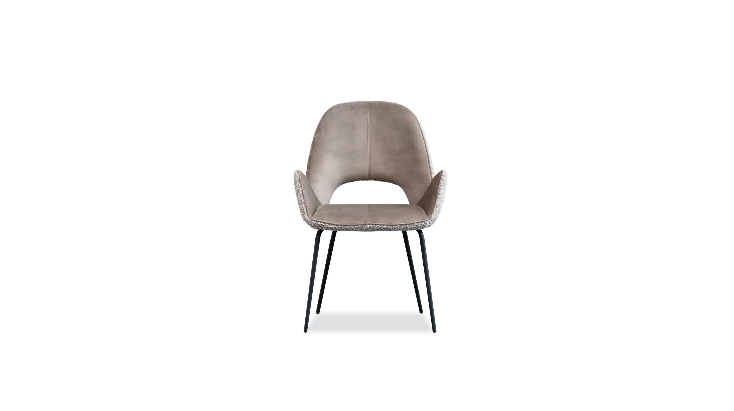 DOLCE Taupe Fabric Dining Chair Black Steel Base 2 DOLCE Taupe Fabric Dining Chair Black Steel Base - Image 2