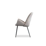 DOLCE Taupe Fabric Dining Chair Black Steel Base 9 DOLCE Taupe Fabric Dining Chair Black Steel Base