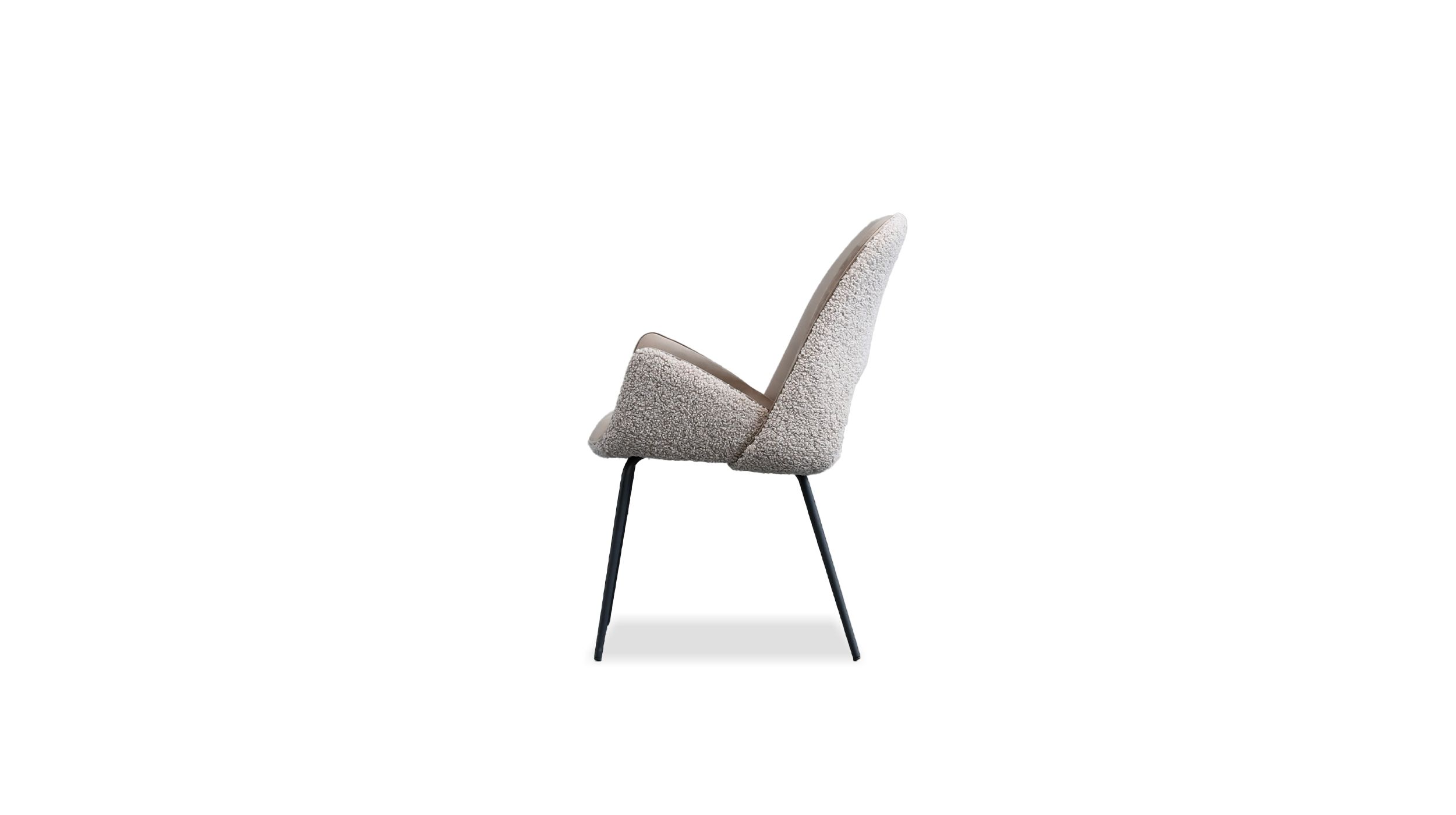 DOLCE Taupe Fabric Dining Chair Black Steel Base 3 DOLCE Taupe Fabric Dining Chair Black Steel Base - Image 3