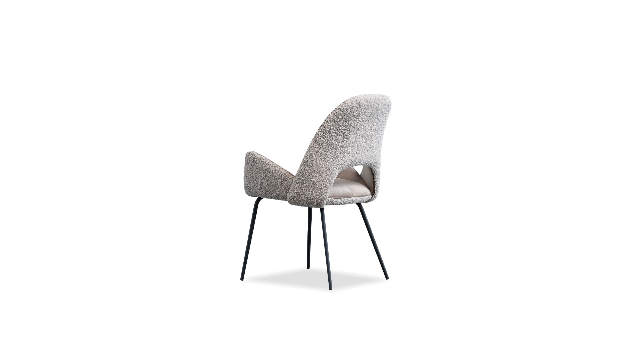 DOLCE Taupe Fabric Dining Chair Black Steel Base 4 DOLCE Taupe Fabric Dining Chair Black Steel Base - Image 4
