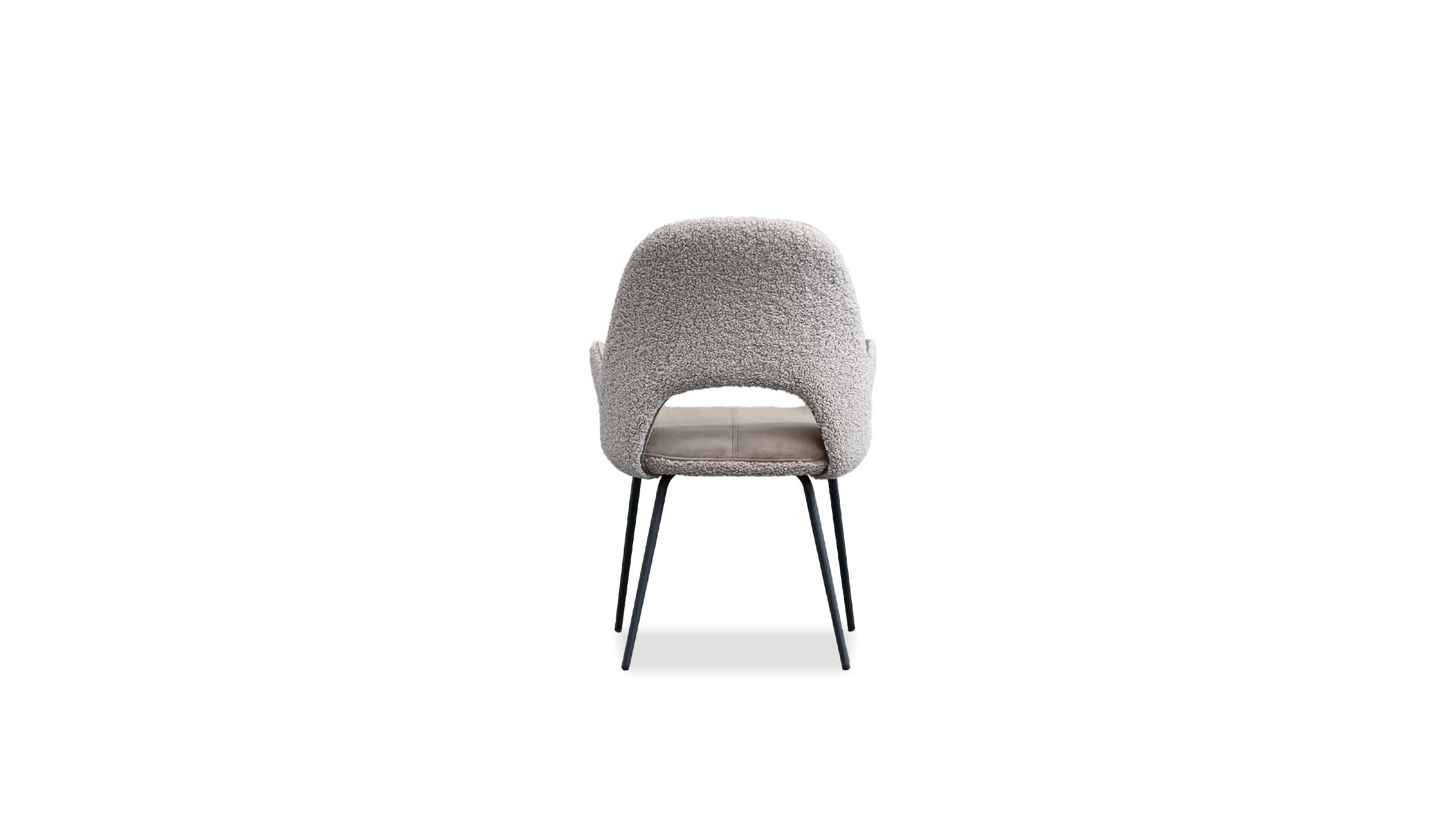 DOLCE Taupe Fabric Dining Chair Black Steel Base 5 DOLCE Taupe Fabric Dining Chair Black Steel Base - Image 5