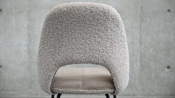 DOLCE Taupe Fabric Dining Chair Black Steel Base 5 2