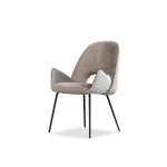 DOLCE Taupe Fabric Dining Chair Black Steel Base 7 DOLCE Taupe Fabric Dining Chair Black Steel Base