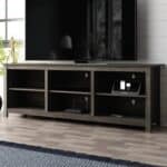 Dark Brown 70-Inch TV Stand with Shelves and Storage