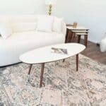 White Wood Mid-Century Modern Oval Center Table 5 White Wood Mid-Century Modern Oval Center Table