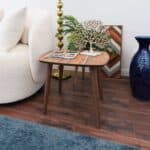 Brown Mid-Century Modern Solid Wood End Table