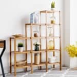 Bamboo Wood 5-Tier Bookcase and Plant Stand Storage Rack