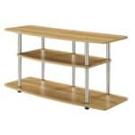 Modern Light Oak Wood and Metal TV Stand 4 Modern Light Oak Wood and Metal TV Stand