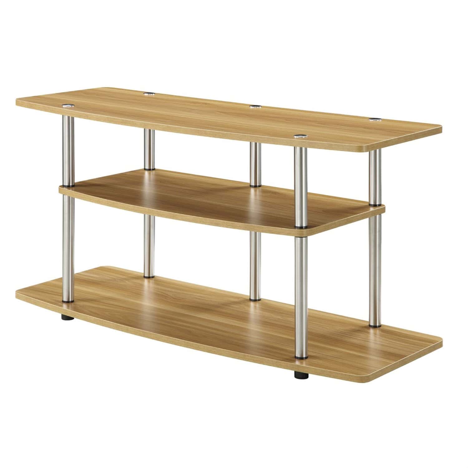 Modern Light Oak Wood and Metal TV Stand 1 Modern Light Oak Wood and Metal TV Stand