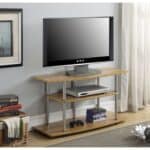 Modern Light Oak Wood and Metal TV Stand 6 Modern Light Oak Wood and Metal TV Stand