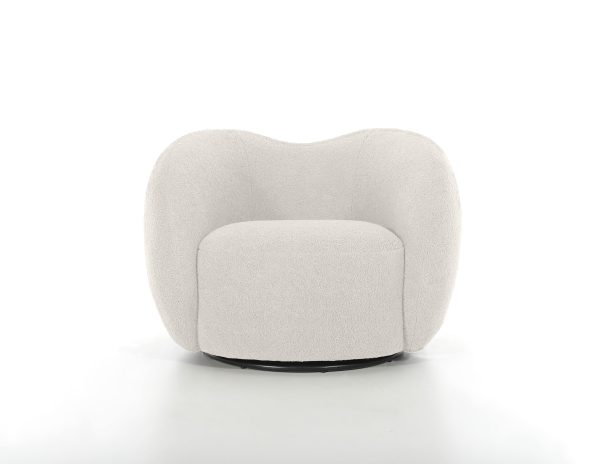 DUNE Cream Teddy Fabric Swivel Lounge Chair 1 1