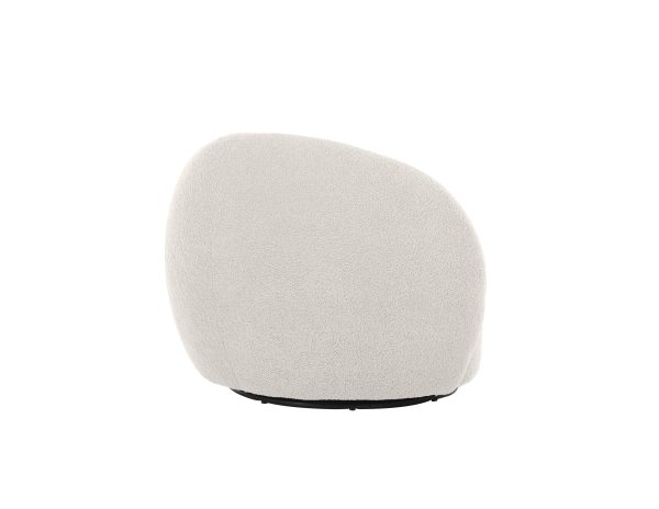 DUNE Cream Teddy Fabric Swivel Lounge Chair 2 1