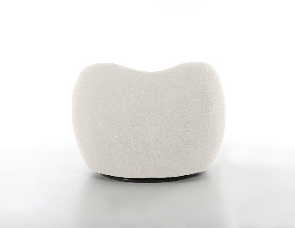 DUNE Cream Teddy Fabric Swivel Lounge Chair 3 1