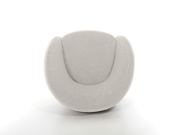 DUNE Cream Teddy Fabric Swivel Lounge Chair 4 1