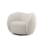 DUNE Cream Teddy Fabric Swivel Lounge Chair 7 DUNE Cream Teddy Fabric Swivel Lounge Chair