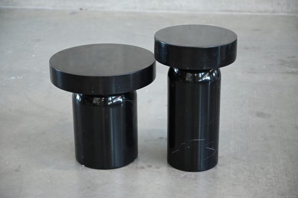 DURO Low Black Marble Glued End Table 16 inch 3