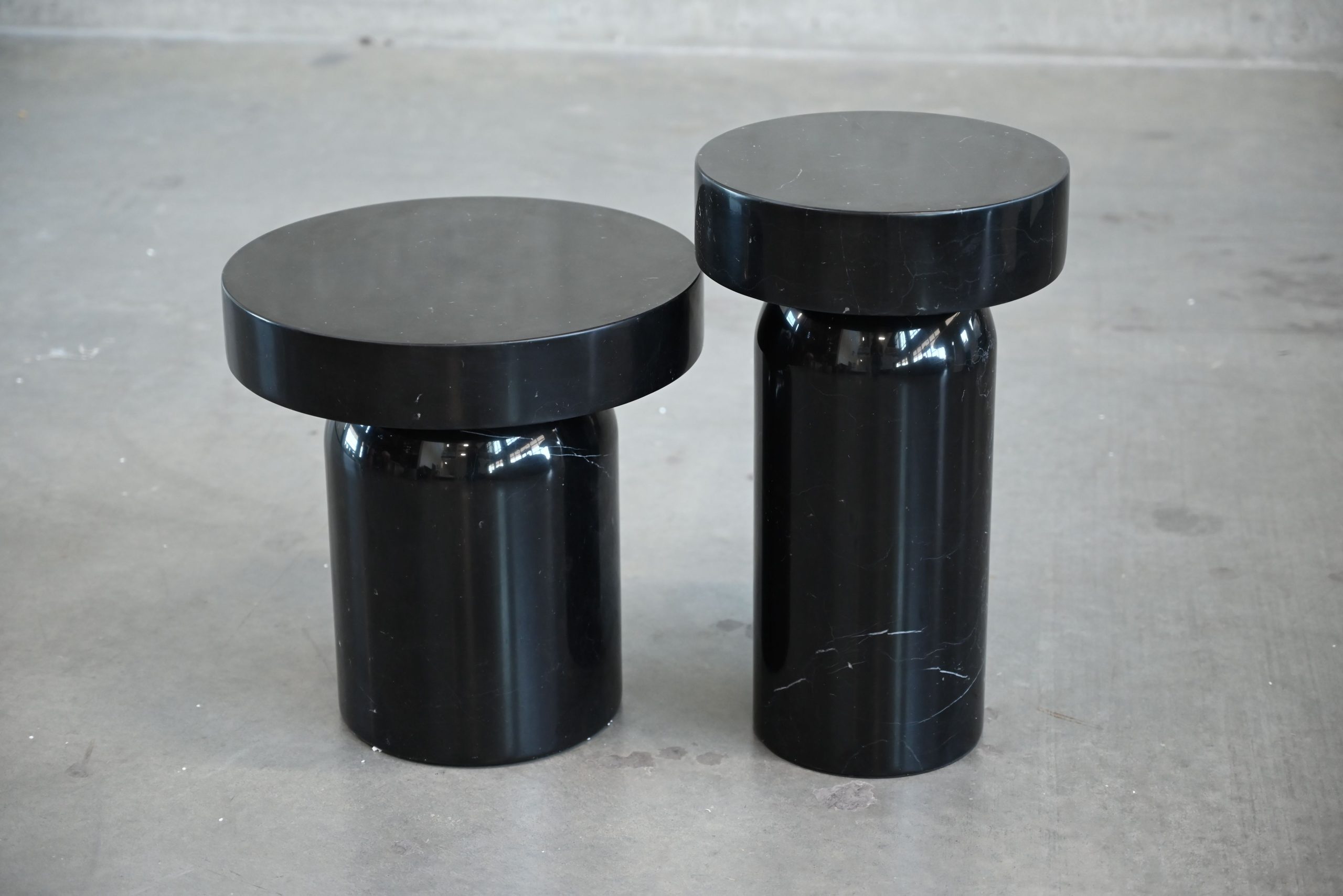 DURO Low Black Marble Glued End Table 16 inch 4 DURO Low Black Marble Glued End Table 16 inch - Image 4