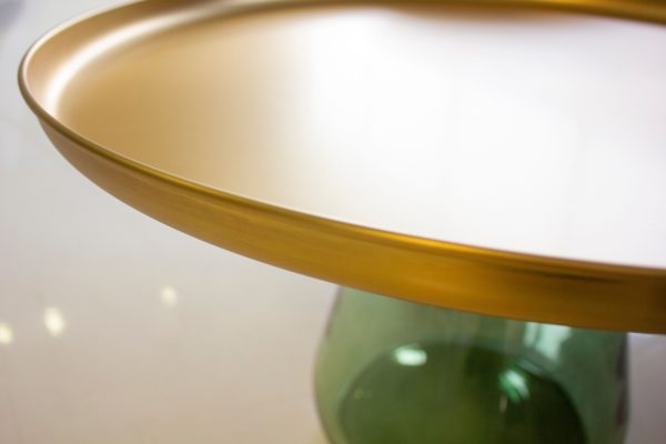 DUVERRE Coffee Table Brass Aluminum Green Glass 1