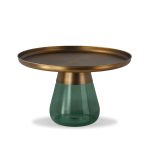 DUVERRE Coffee Table Brass Aluminum Green Glass