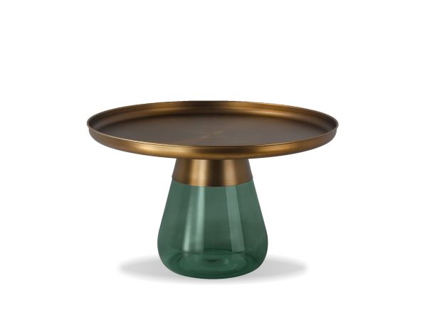 DUVERRE Coffee Table Brass Aluminum Green Glass 2
