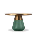 DUVERRE Coffee Table Brass Aluminum Green Glass