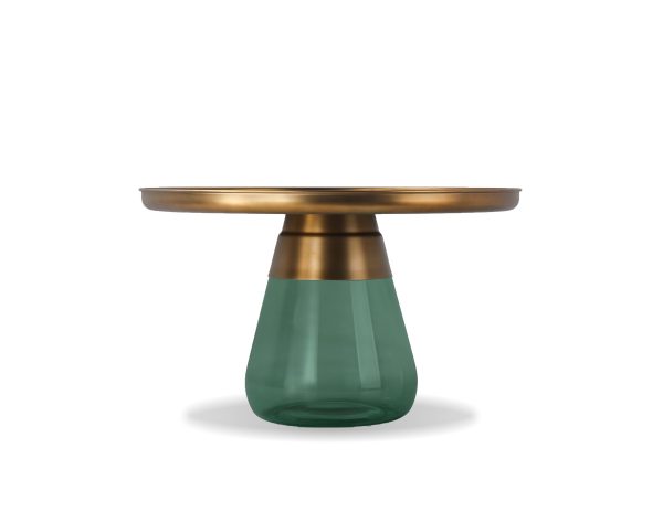 DUVERRE Coffee Table Brass Aluminum Green Glass 3