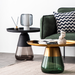 DUVERRE Coffee Table Brass Aluminum Green Glass