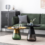 DUVERRE Coffee Table Brass Aluminum Green Glass