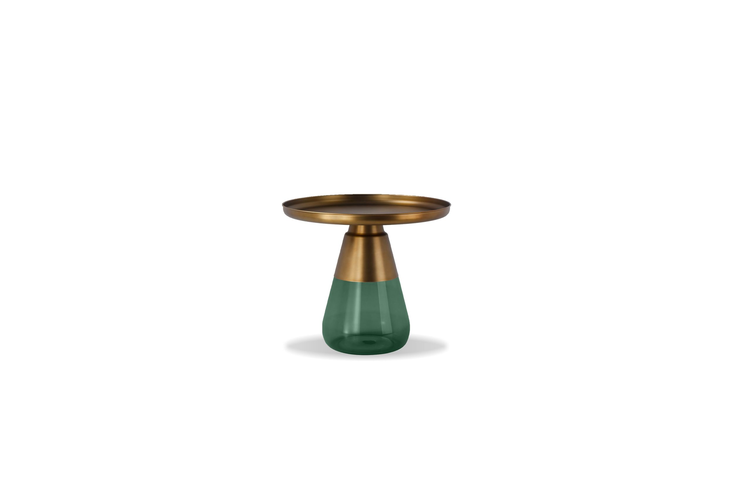 DUVERRE End Table Brass Aluminum Green Glass Electroplated Base 1 DUVERRE End Table Brass Aluminum Green Glass Electroplated Base