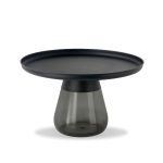 DUVERRE Smoke Glass Coffee Table Matte Black Aluminum 5 DUVERRE Smoke Glass Coffee Table Matte Black Aluminum