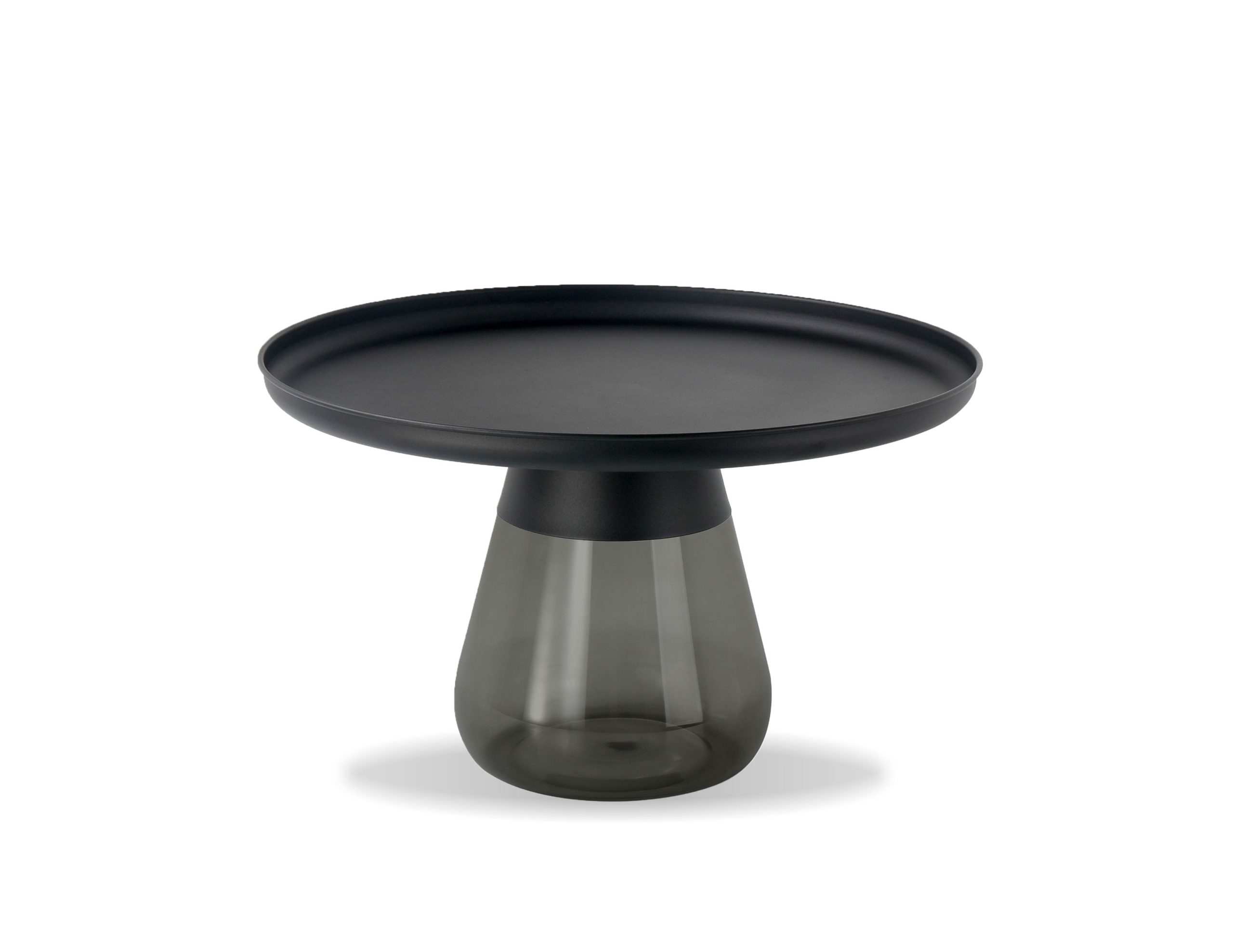 DUVERRE Smoke Glass Coffee Table Matte Black Aluminum 2 DUVERRE Smoke Glass Coffee Table Matte Black Aluminum - Image 2