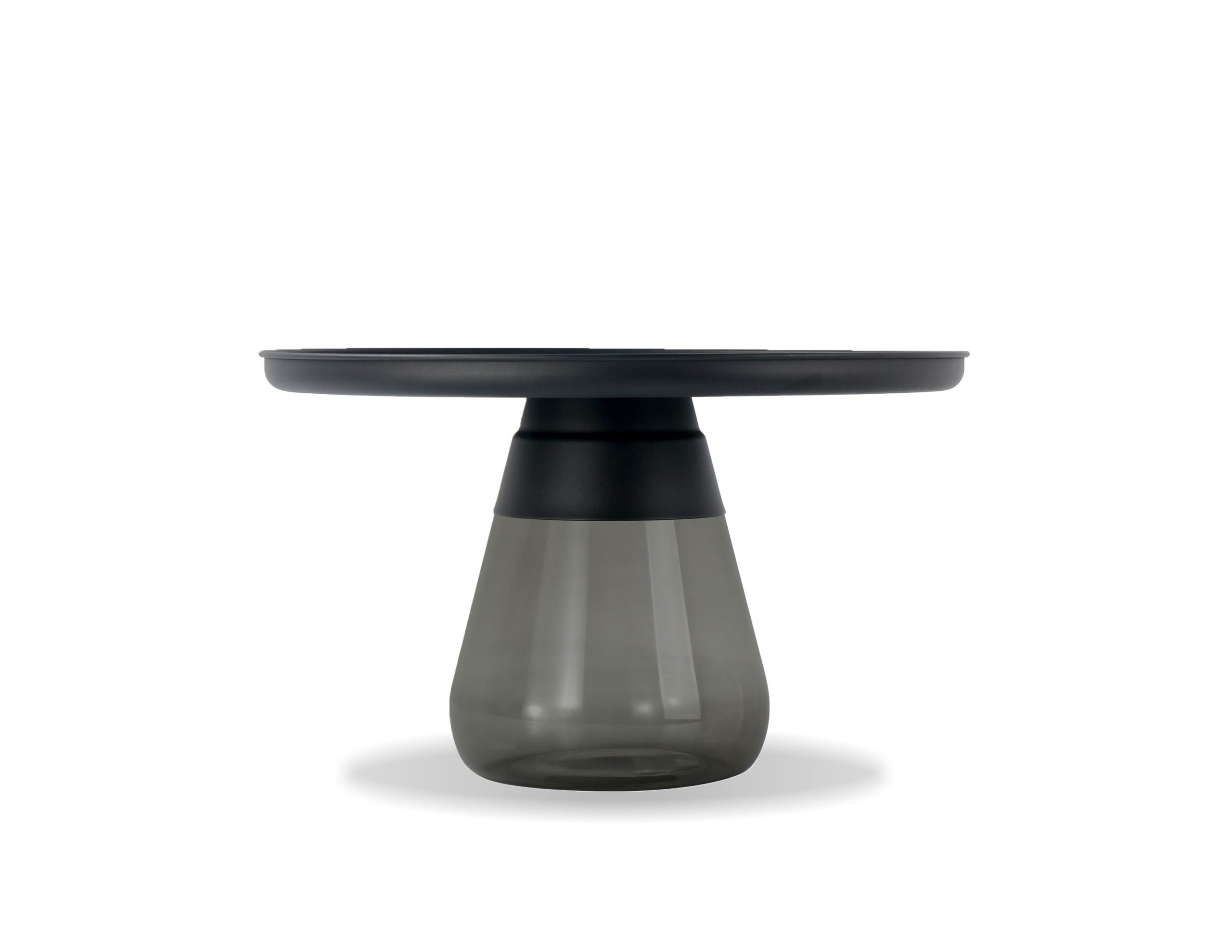 DUVERRE Smoke Glass Coffee Table Matte Black Aluminum 3 DUVERRE Smoke Glass Coffee Table Matte Black Aluminum - Image 3