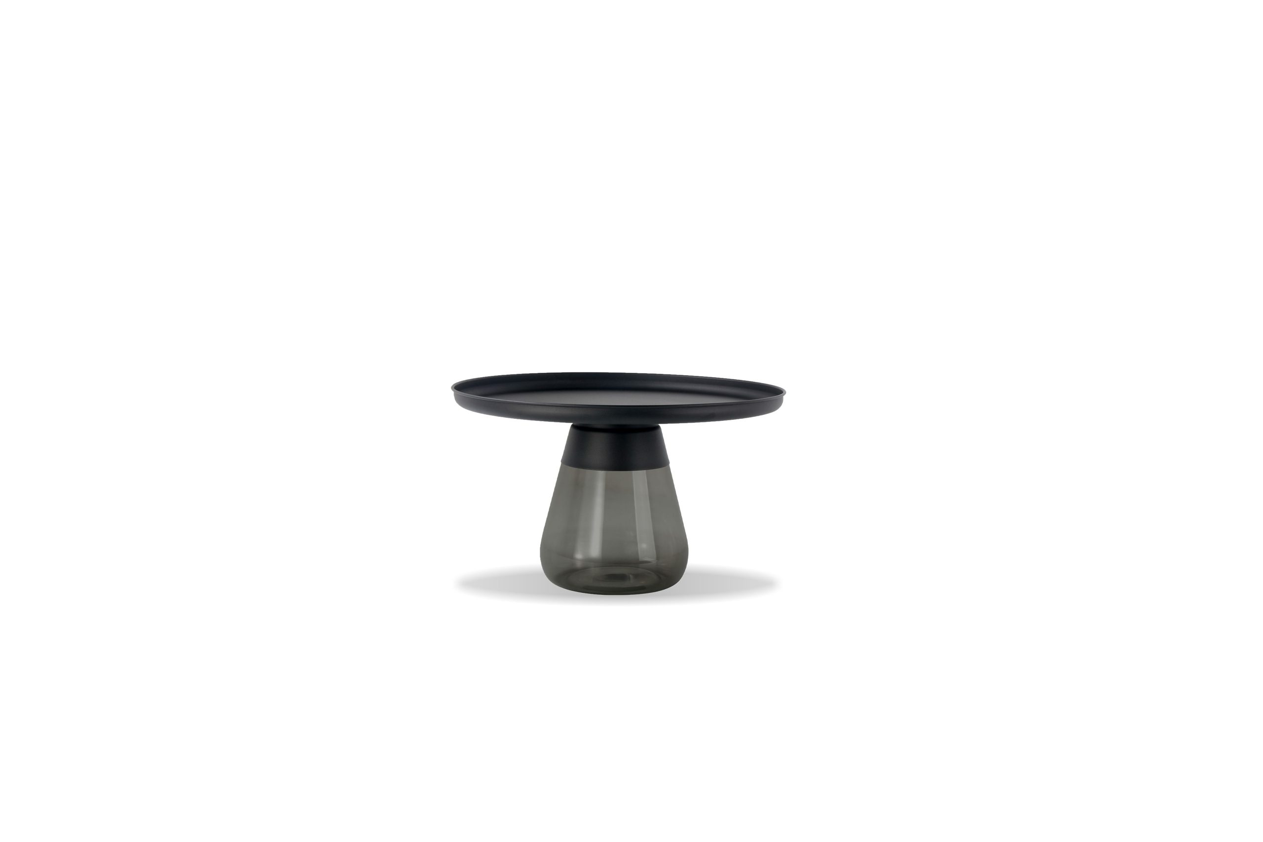 DUVERRE Smoke Glass Coffee Table Matte Black Aluminum 1 DUVERRE Smoke Glass Coffee Table Matte Black Aluminum