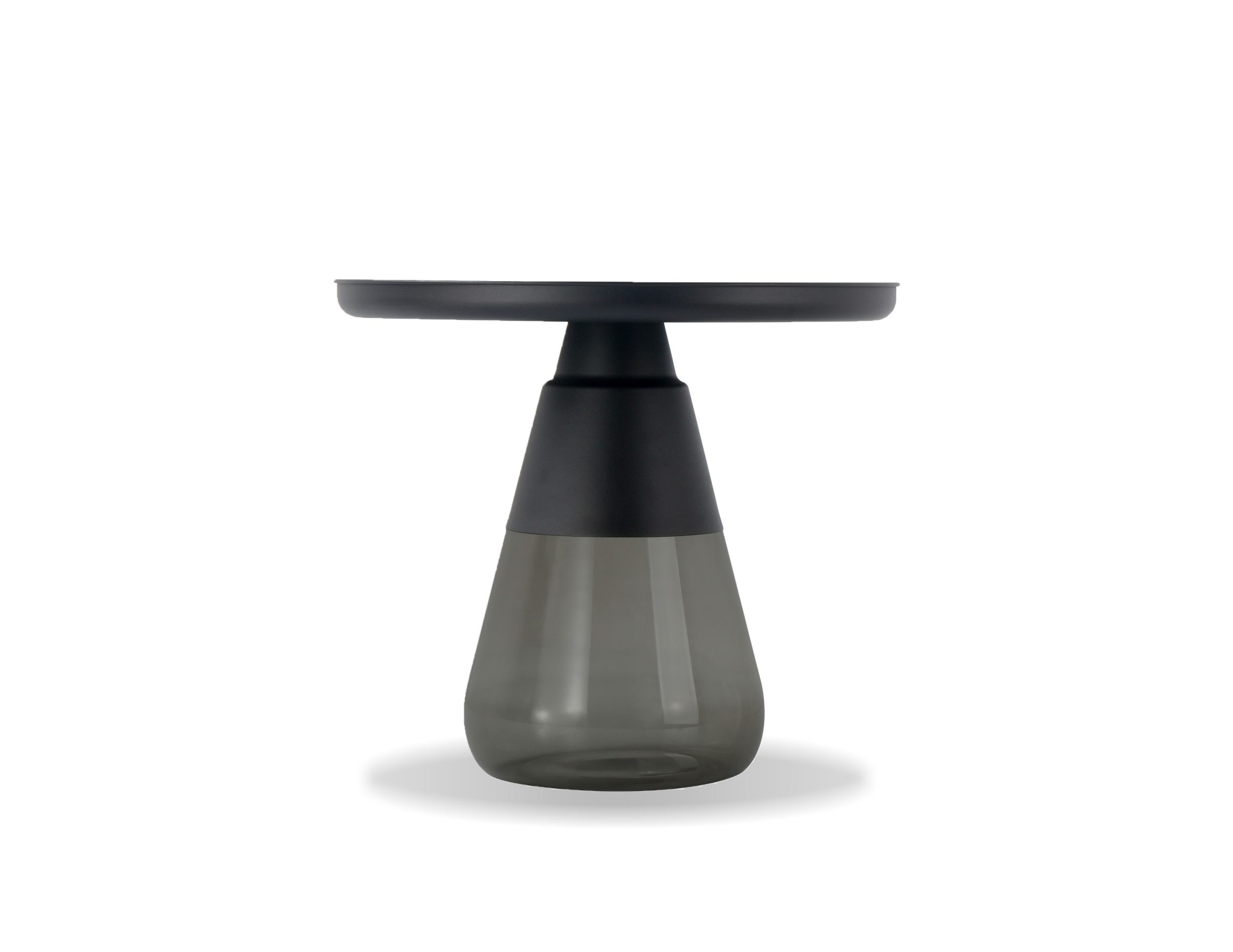 DUVERRE Smoke Glass Matte Black Aluminum End Table 3 DUVERRE Smoke Glass Matte Black Aluminum End Table - Image 3