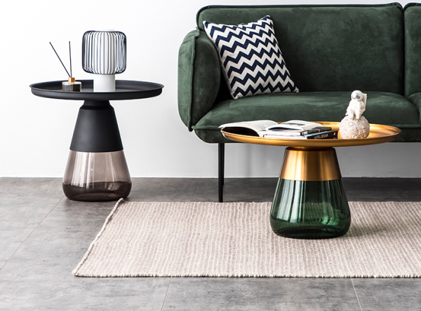 DUVERRE Smoke Glass Matte Black Aluminum End Table 4