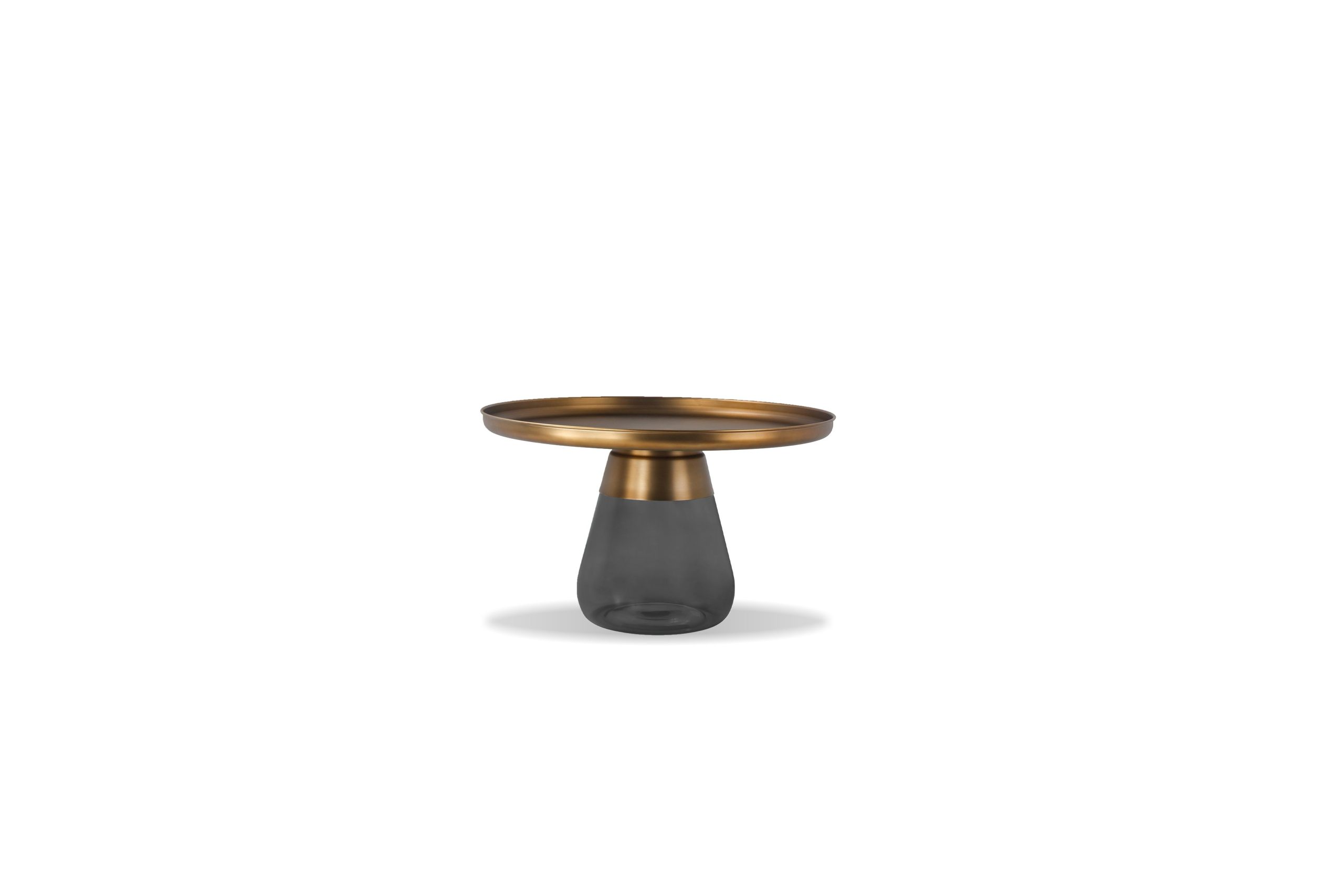 DUVERRE Smoked Glass Coffee Table Electroplated Brass Aluminum 1 DUVERRE Smoked Glass Coffee Table Electroplated Brass Aluminum