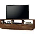 Walnut Finish Mid-Century TV Stand with Storage