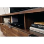 Walnut Finish Mid-Century TV Stand with Storage