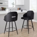 Dahlia 26 Contemporary Black Faux Leather Counter Stool (Set of 2)