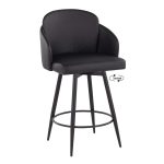 Dahlia 26 Contemporary Black Faux Leather Counter Stool (Set of 2)