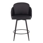 Dahlia 26 Contemporary Black Faux Leather Counter Stool (Set of 2)