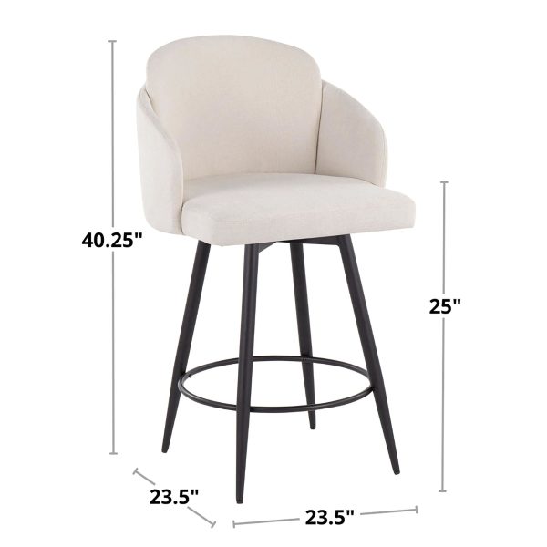Dahlia 26 Contemporary Black Faux Leather Counter Stool Set of 2 8