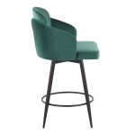 Dahlia 26 Contemporary Green Velvet Counter Stools (Set of 2)