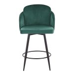 Dahlia 26 Contemporary Green Velvet Counter Stools (Set of 2)