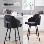 Dahlia 26-Inch Black Velvet Contemporary Counter Stools (Set of 2) 12 Dahlia 26-Inch Black Velvet Contemporary Counter Stools (Set of 2)