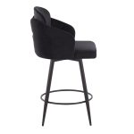 Dahlia 26-Inch Black Velvet Contemporary Counter Stools (Set of 2) 15 Dahlia 26-Inch Black Velvet Contemporary Counter Stools (Set of 2)
