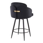 Dahlia 26-Inch Black Velvet Contemporary Counter Stools (Set of 2) 16 Dahlia 26-Inch Black Velvet Contemporary Counter Stools (Set of 2)